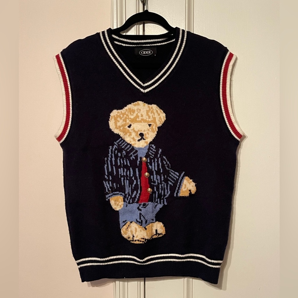 Cider Wool Bear Sweater Vest